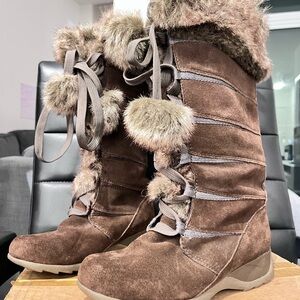 Anti-skid women lace-ip snow boots